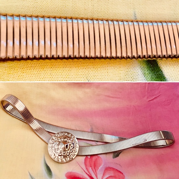 Vintage Gold Tone Serpentine Coil Stretch Belt - Picture 2 of 10